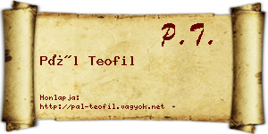 Pál Teofil névjegykártya